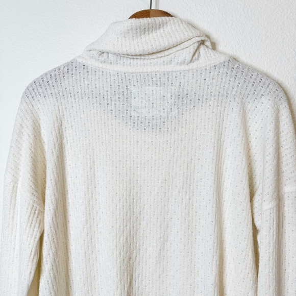 Anthropologie Ivory Maeve Addie Ruffled Hacci Cowl-neck Sweater Top Small - Picture 7 of 7